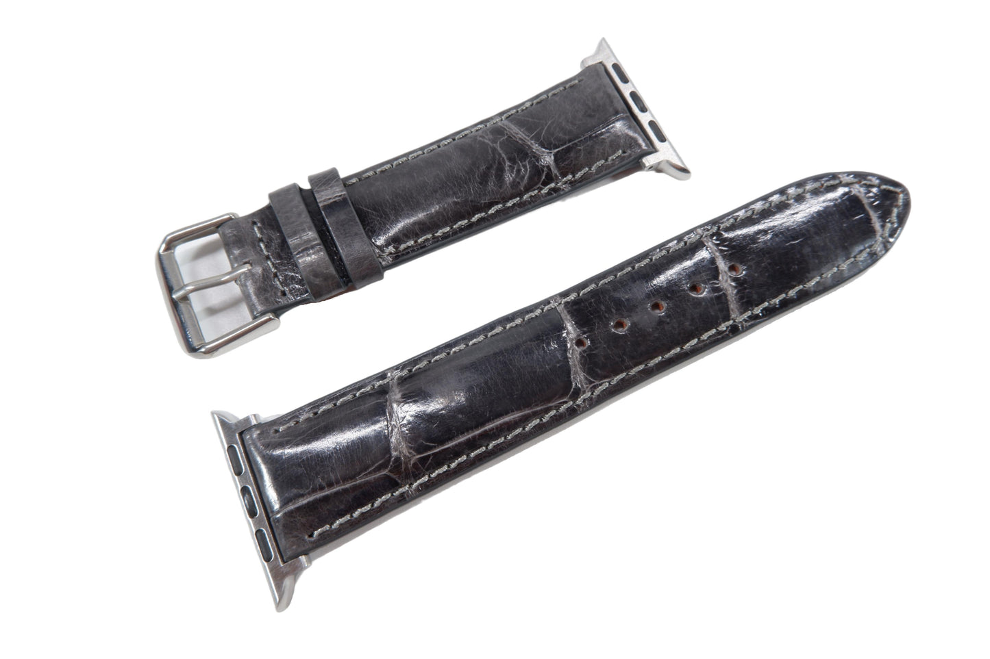 Genuine Crocodile Skin Leather Watch Strap Compatible with Apple Watch Ultra 1/2 Series 9/8/7/6/5/4/3/2/1/SE/SE2