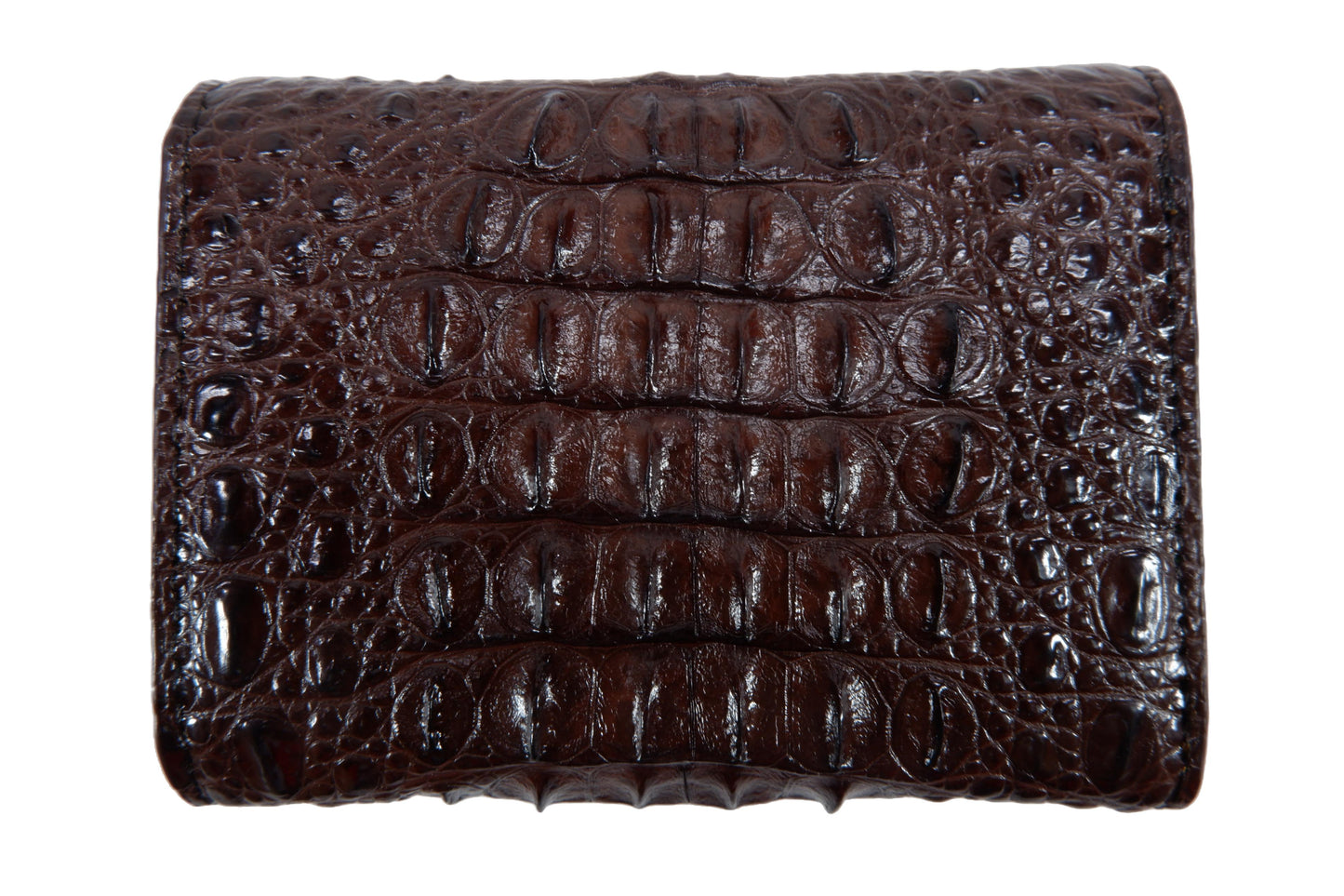 Genuine Crocodile Hornback Skin Leather Mini Trifold Coins Wallet