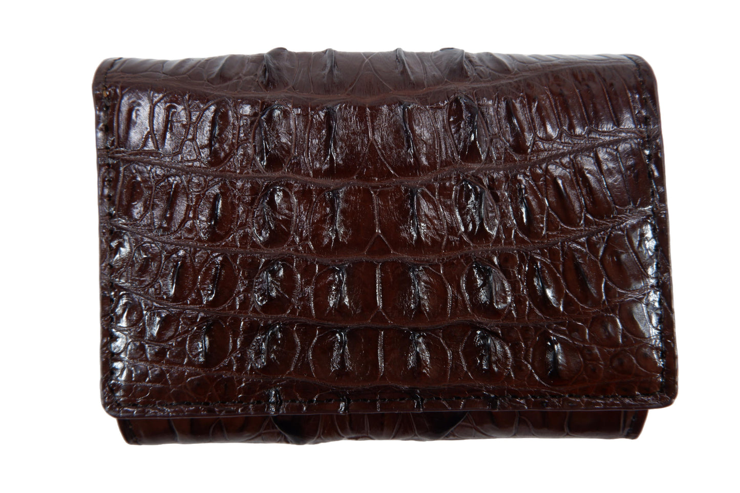 Genuine Crocodile Tail Skin Leather Mini Trifold Wallet