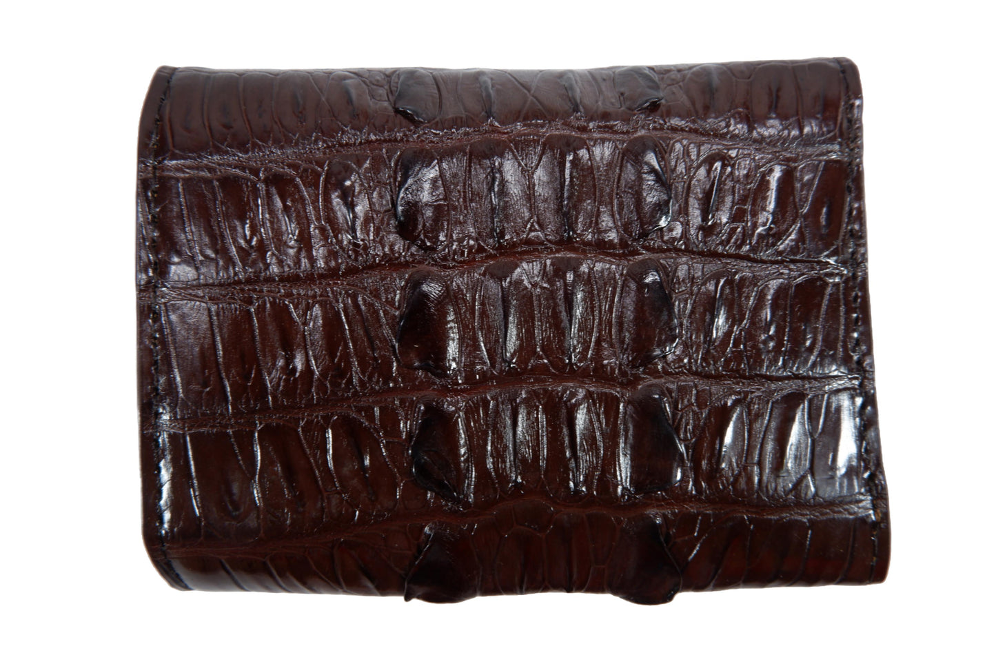 Genuine Crocodile Tail Skin Leather Mini Trifold Wallet