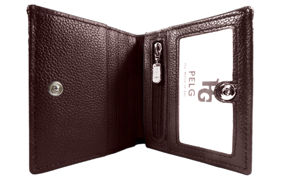 Genuine Crocodile Backbone Skin Leather Mini Bifold Wallet