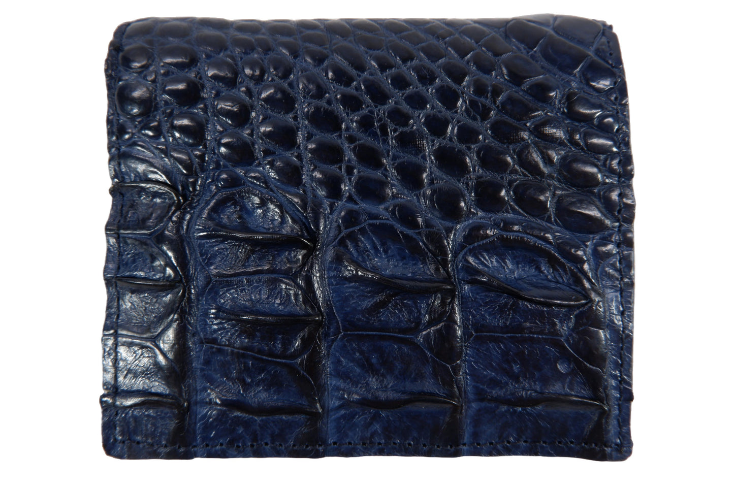 Genuine Crocodile Backbone Skin Leather Mini Bifold Wallet