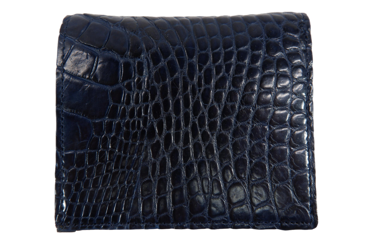 Genuine Crocodile Backbone Skin Leather Mini Bifold Wallet