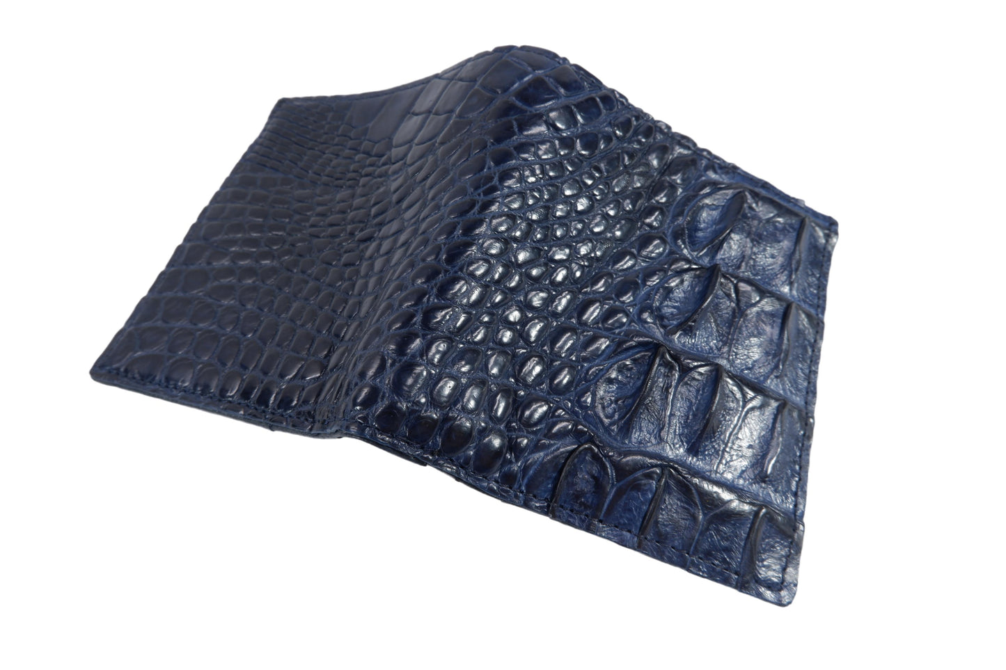 Genuine Crocodile Backbone Skin Leather Mini Bifold Wallet