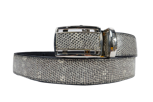 Genuine Lizard Skin Leather Auto Locking Men's Belt