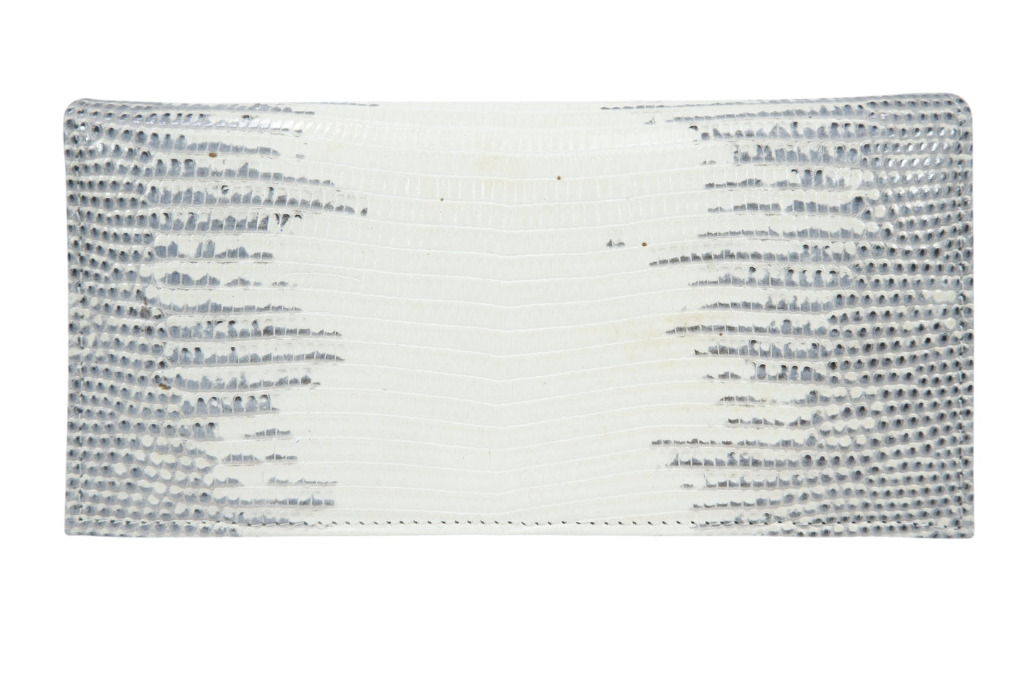 Genuine Lizard Belly Skin Leather Checkbook Long Wallet