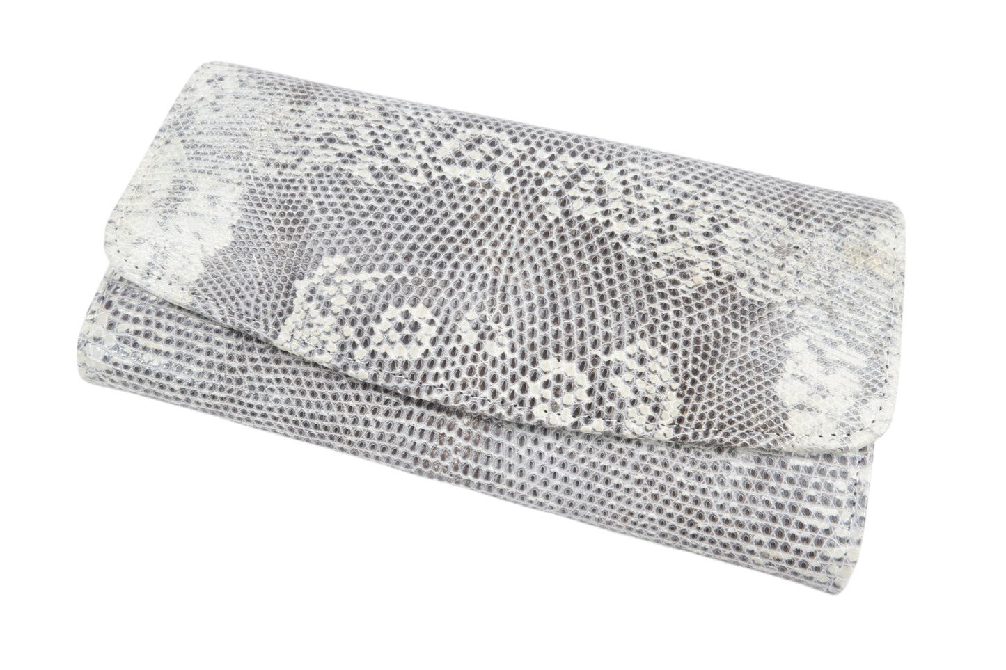 Genuine Lizard Skin Leather Women's Trifold Clutch Wallet Purse