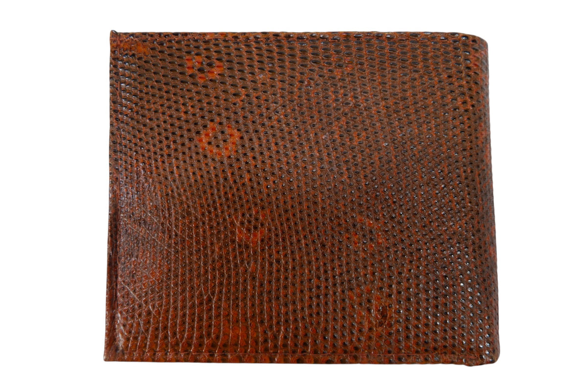 Genuine Lizard Skin Leather Bifold Wallet