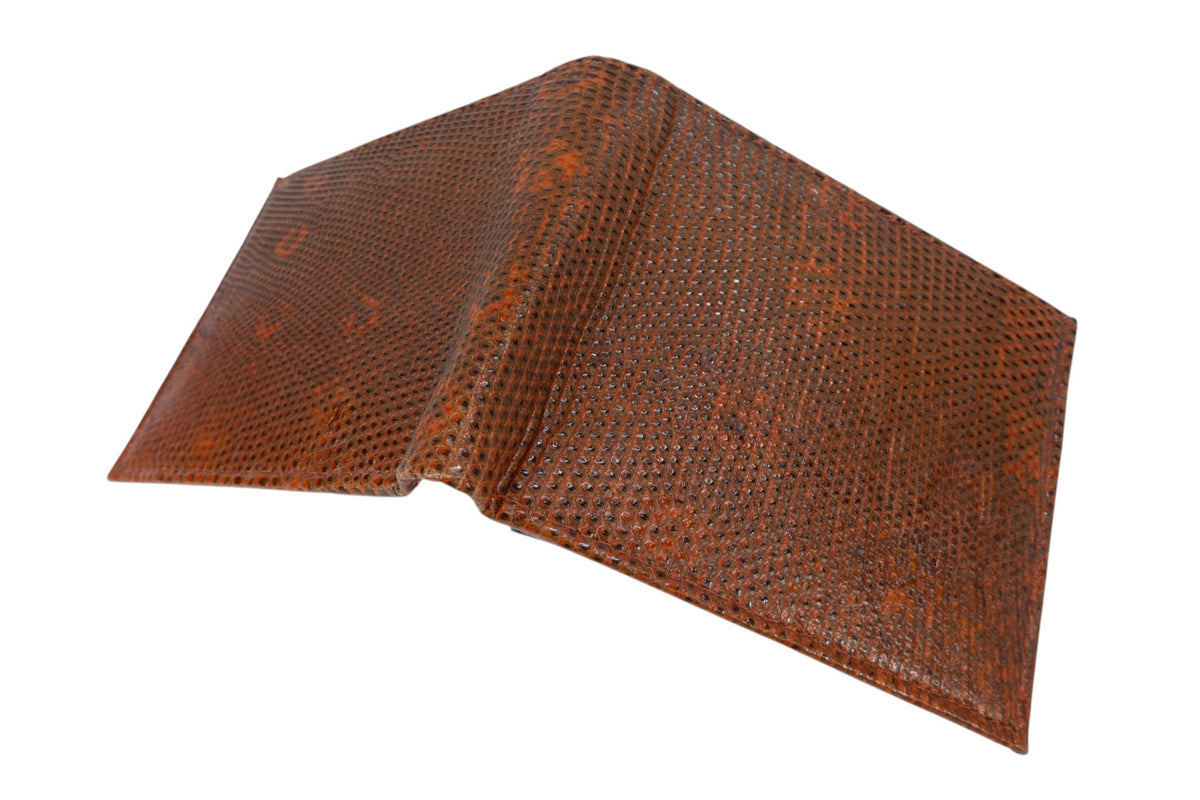 Genuine Lizard Skin Leather Bifold Wallet