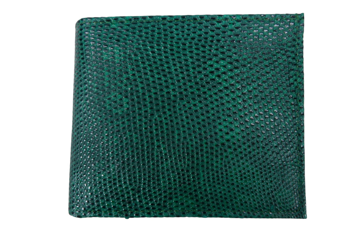 Genuine Lizard Skin Leather Bifold Wallet