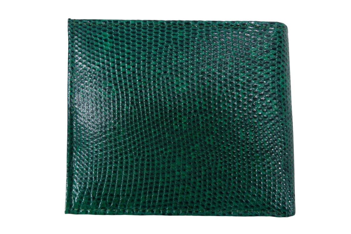 Genuine Lizard Skin Leather Bifold Wallet
