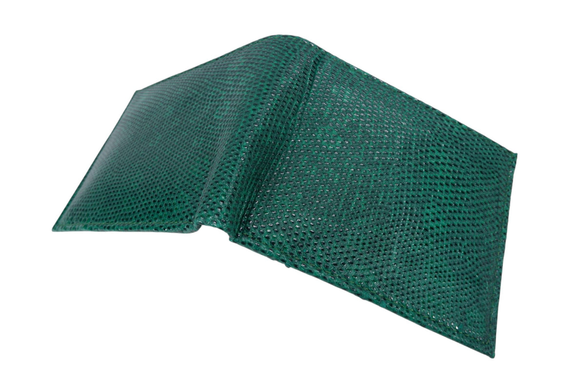 Genuine Lizard Skin Leather Bifold Wallet