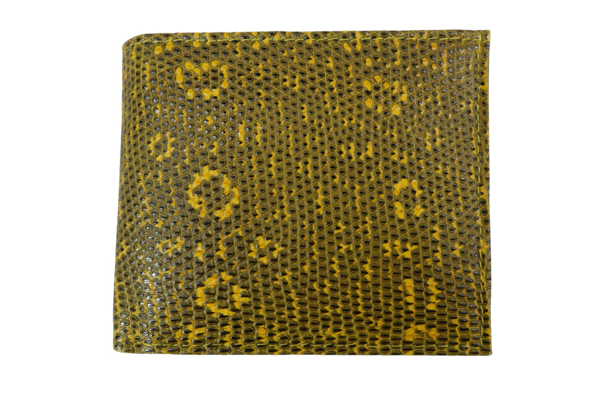 Genuine Lizard Skin Leather Bifold Wallet