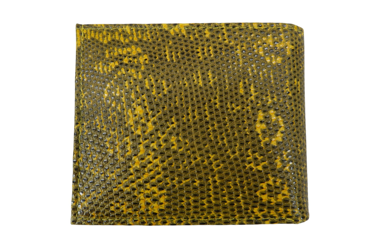 Genuine Lizard Skin Leather Bifold Wallet