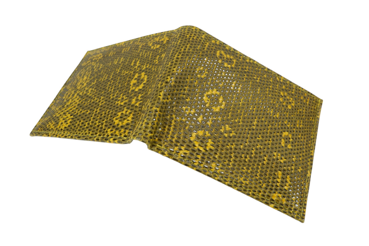 Genuine Lizard Skin Leather Bifold Wallet