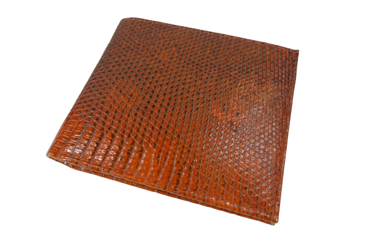 Genuine Lizard Skin Leather Bifold Wallet