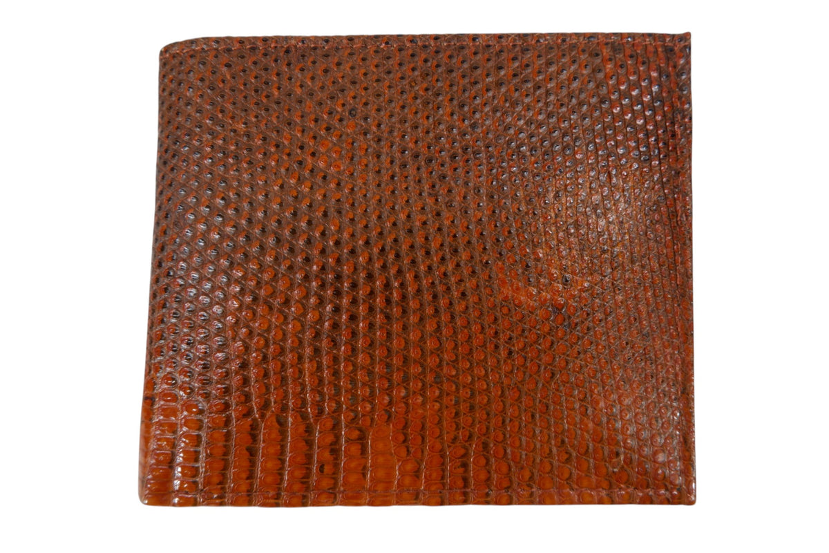 Genuine Lizard Skin Leather Bifold Wallet