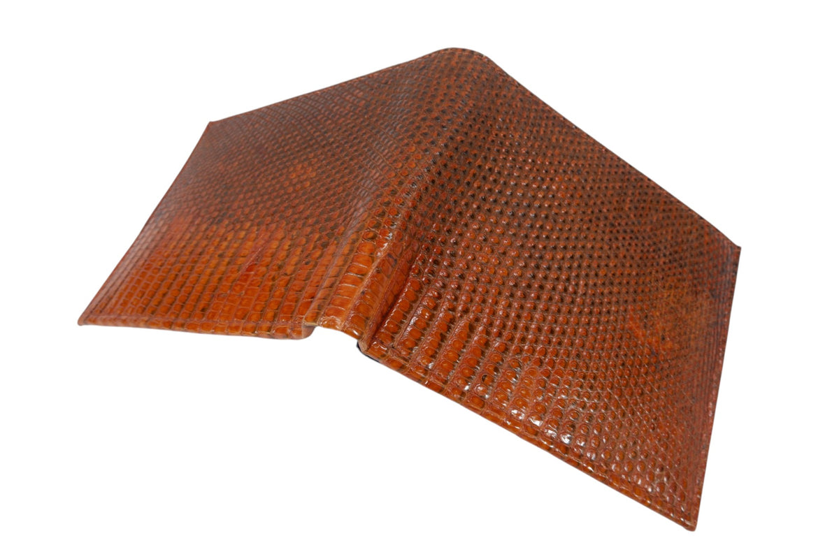 Genuine Lizard Skin Leather Bifold Wallet