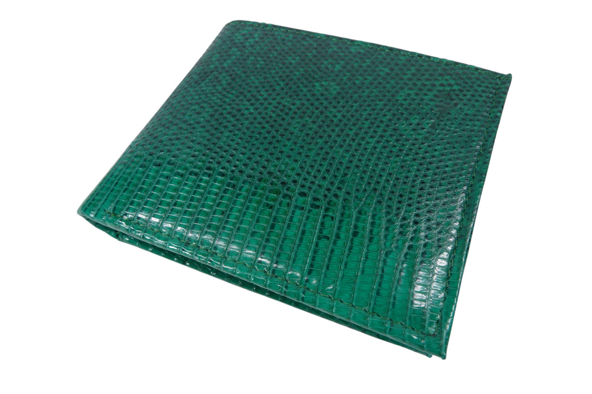 Genuine Lizard Skin Leather Bifold Wallet