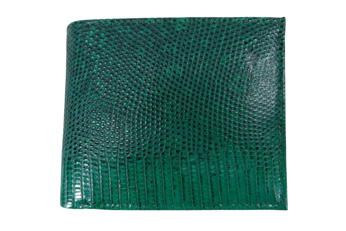 Genuine Lizard Skin Leather Bifold Wallet