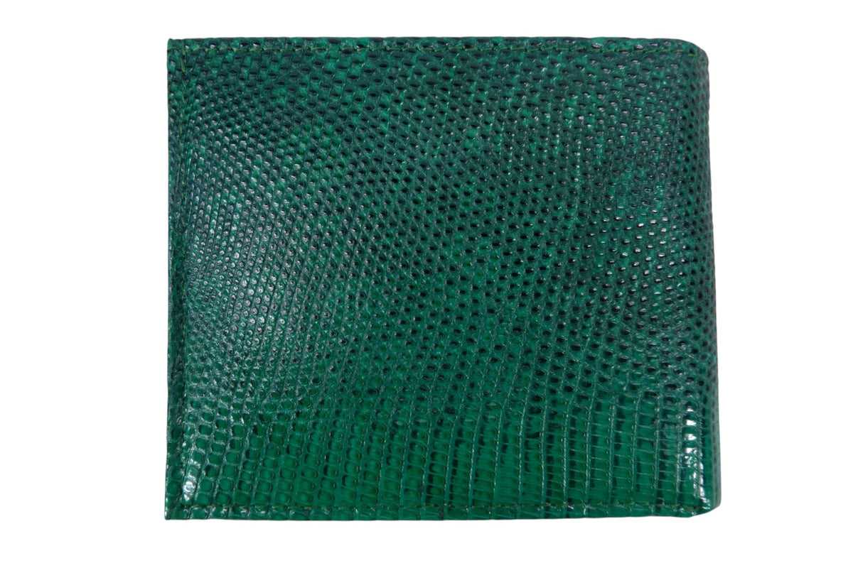 Genuine Lizard Skin Leather Bifold Wallet