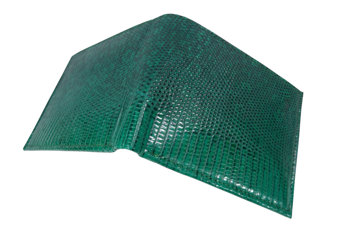 Genuine Lizard Skin Leather Bifold Wallet