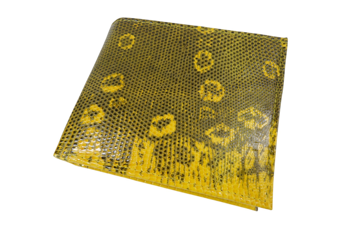 Genuine Lizard Skin Leather Bifold Wallet