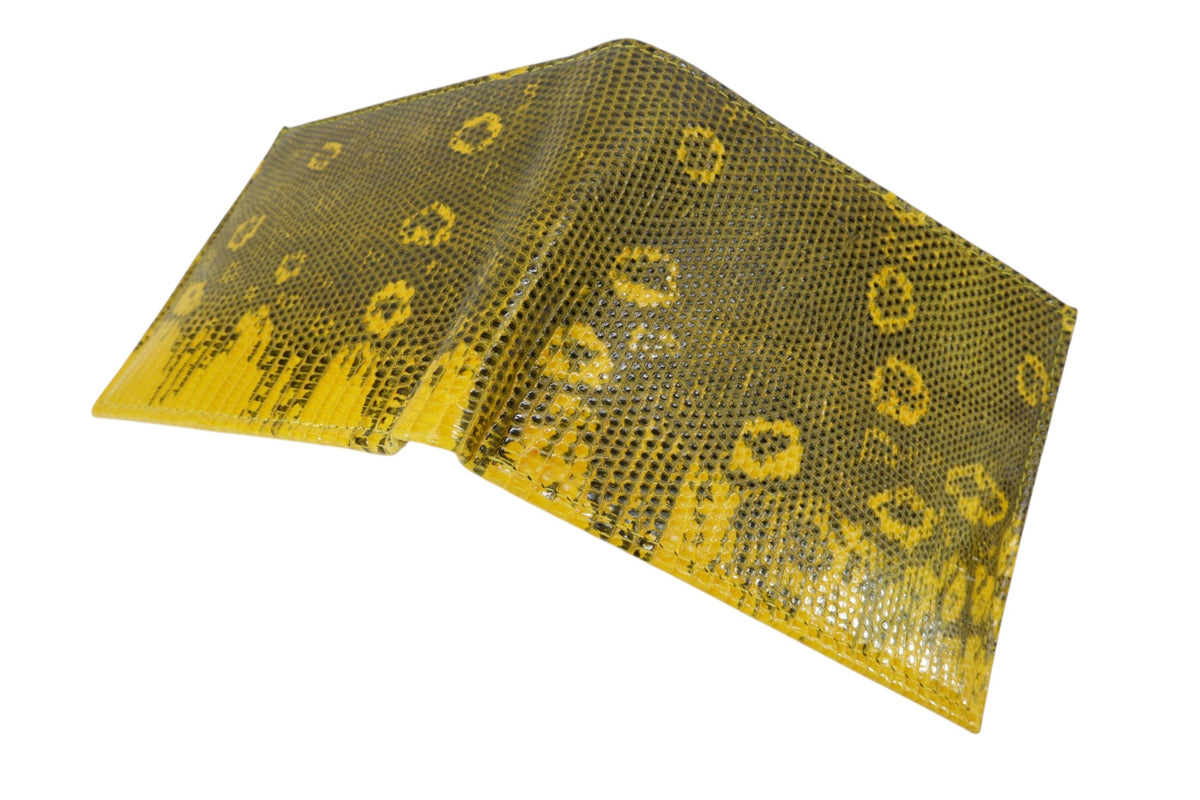 Genuine Lizard Skin Leather Bifold Wallet