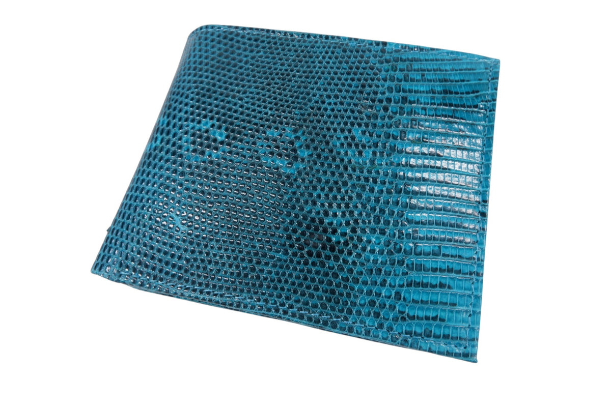 Genuine Lizard Skin Leather Bifold Wallet