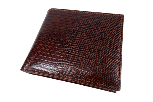 Genuine Lizard Belly Skin Leather Bifold Wallet