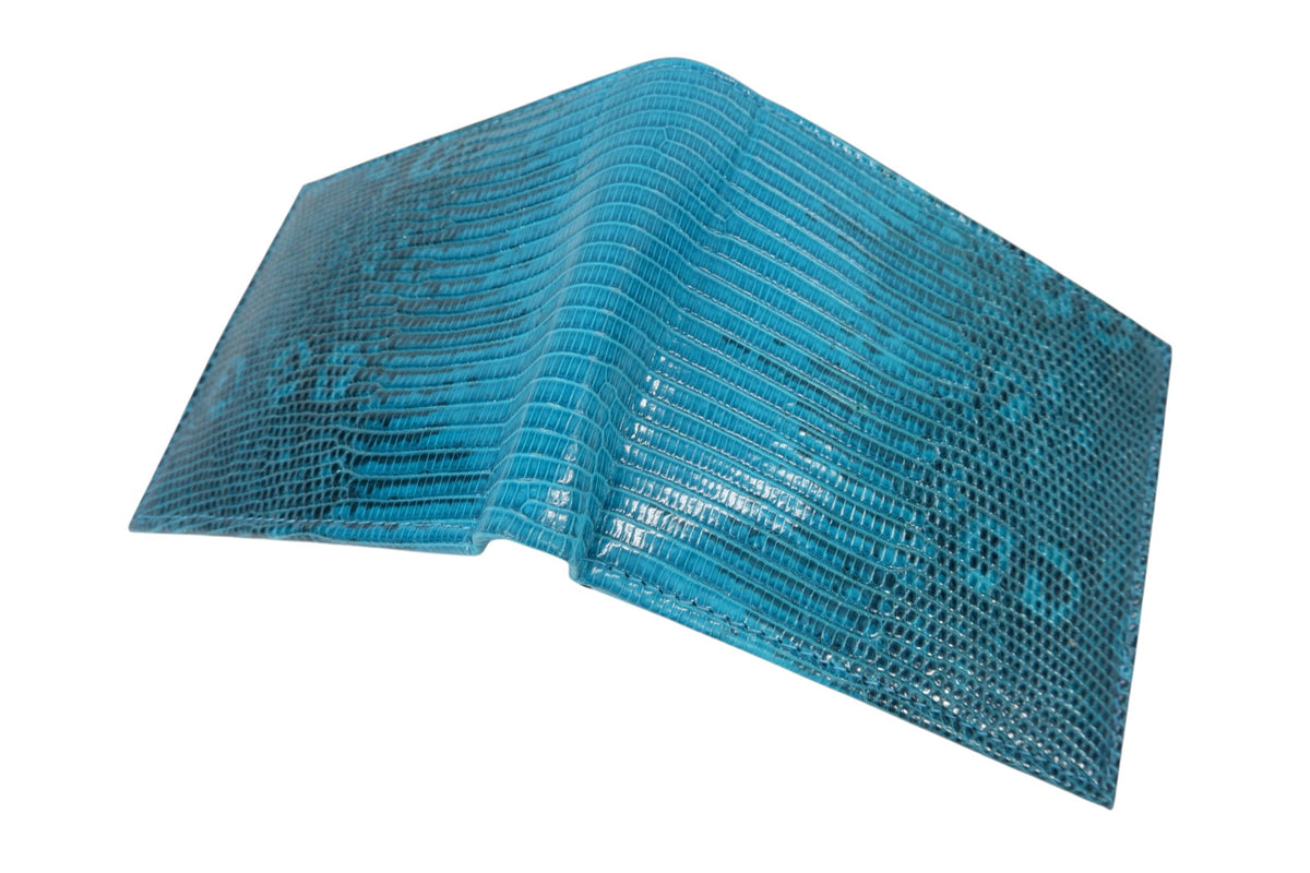 Genuine Lizard Belly Skin Leather Bifold Wallet