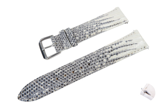 Genuine Lizard Skin Leather Quick Release Watch Strap Natural White Band with Buckle