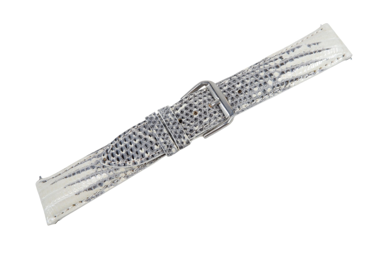 Genuine Lizard Skin Leather Quick Release Watch Strap Natural White Band with Buckle
