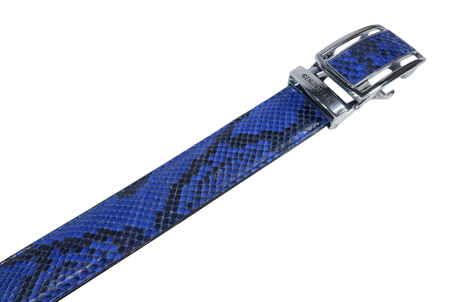 Genuine Reticulated Python Snake Skin Leather Auto Locking Men's Belt