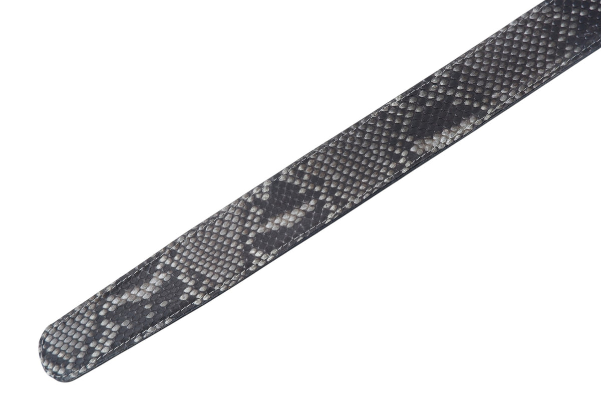 Genuine Reticulated Python Snake Skin Leather Auto Locking Men's Belt