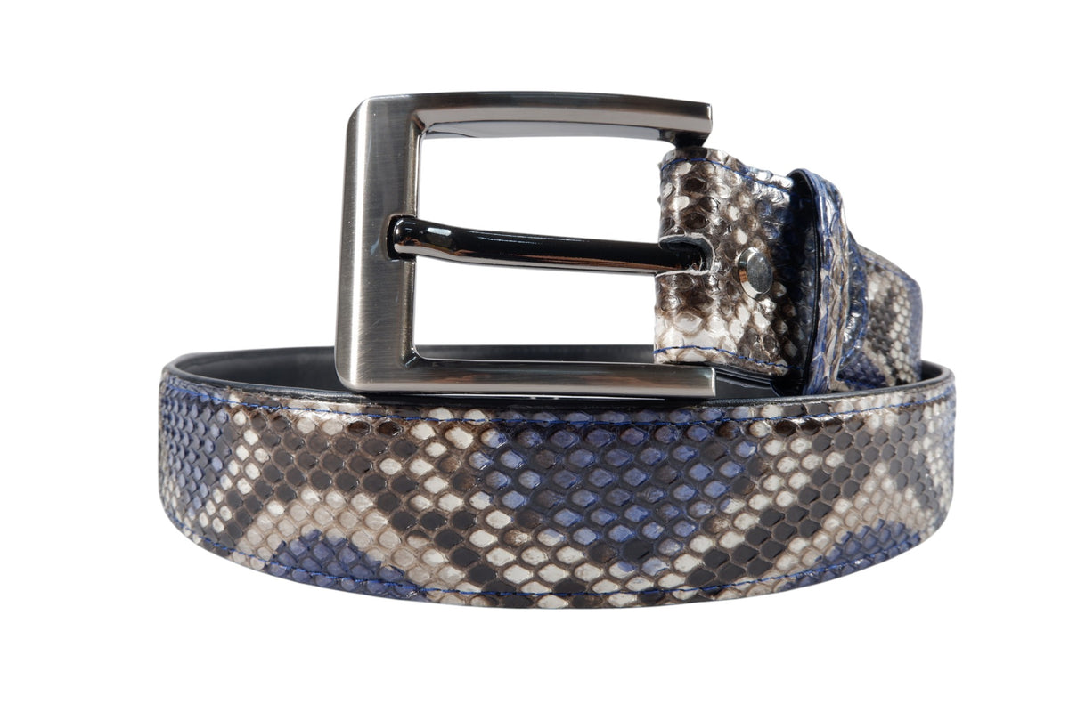 Genuine Reticulated Python Snake Skin Leather Casual Men's Belt