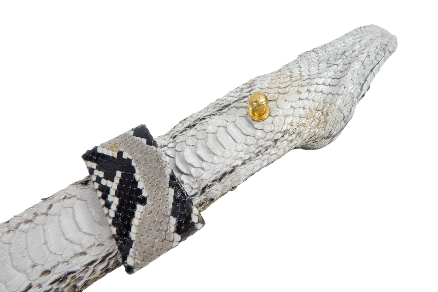 Genuine Python Snake Skin with Head Leather Dress Belt