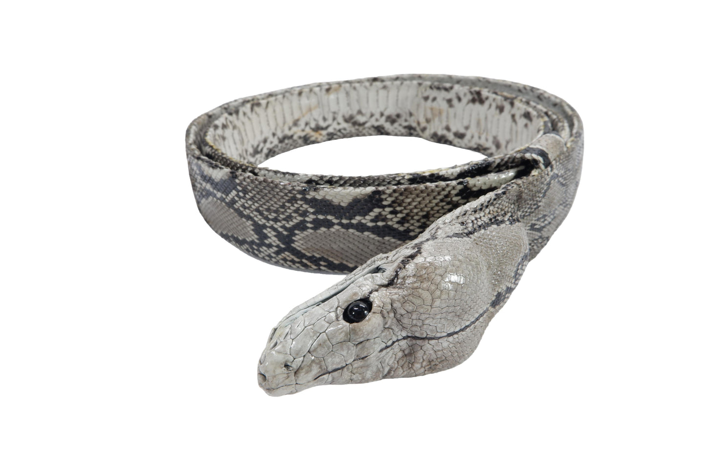 Genuine Python Snake Skin with Head Leather Dress Belt