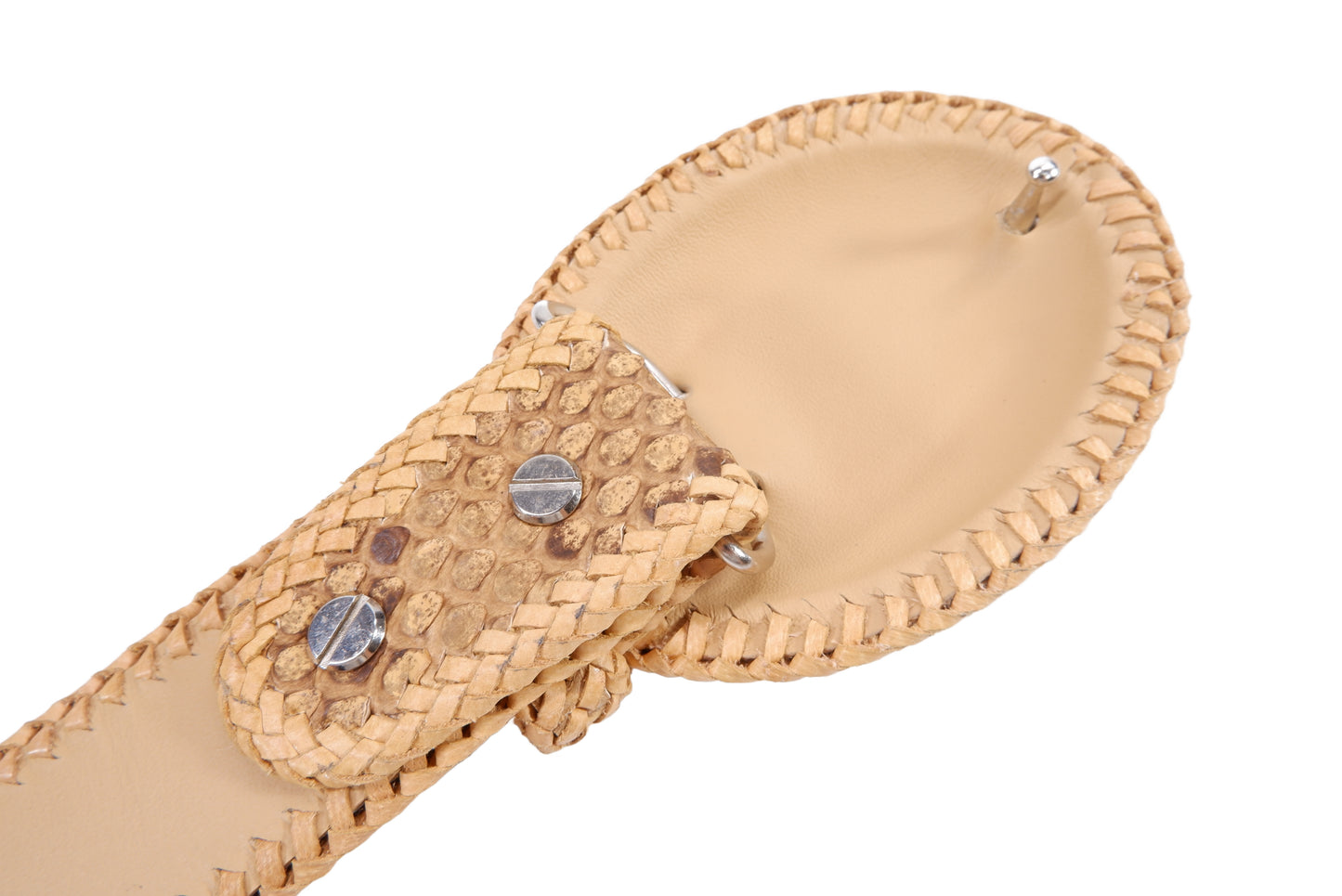 Genuine Burmese Python Snake Skin Leather Cowboy Handmade Men's Belt