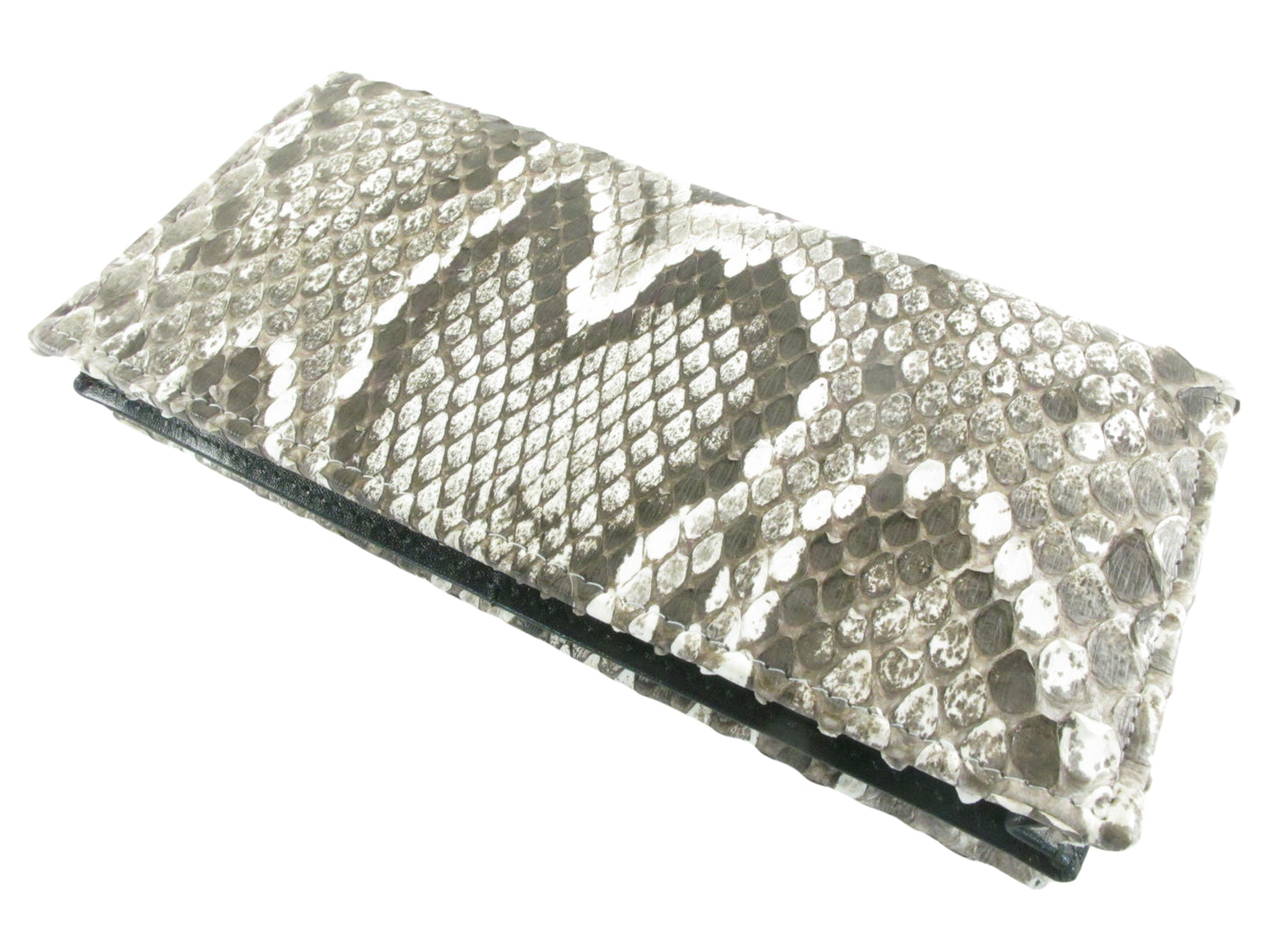 Genuine Burmese Python Snake Skin Leather Long Checkbook Wallet