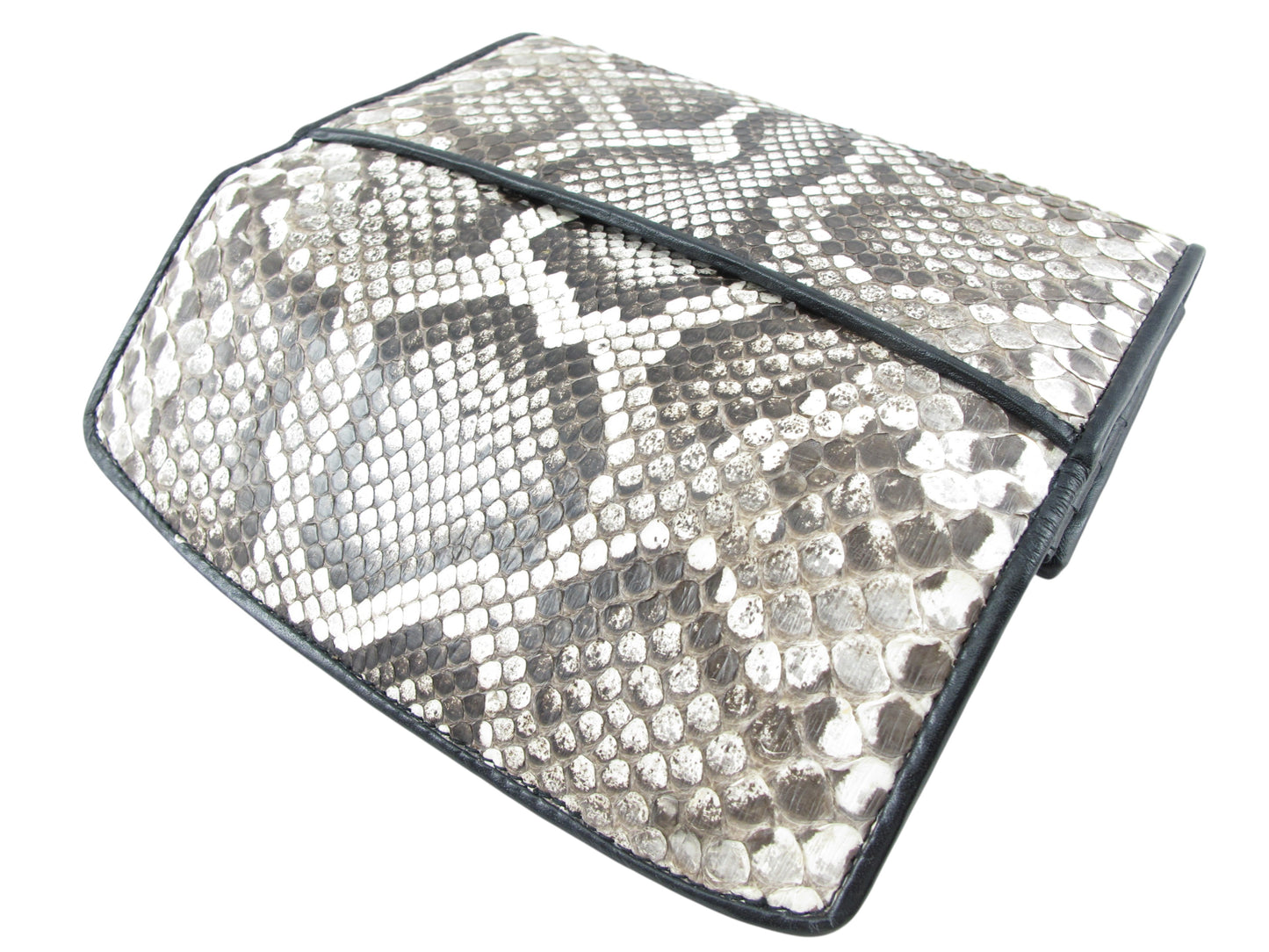 Genuine Burmese Python Snake Skin Leather Women's Trifold Clutch Wallet Purse