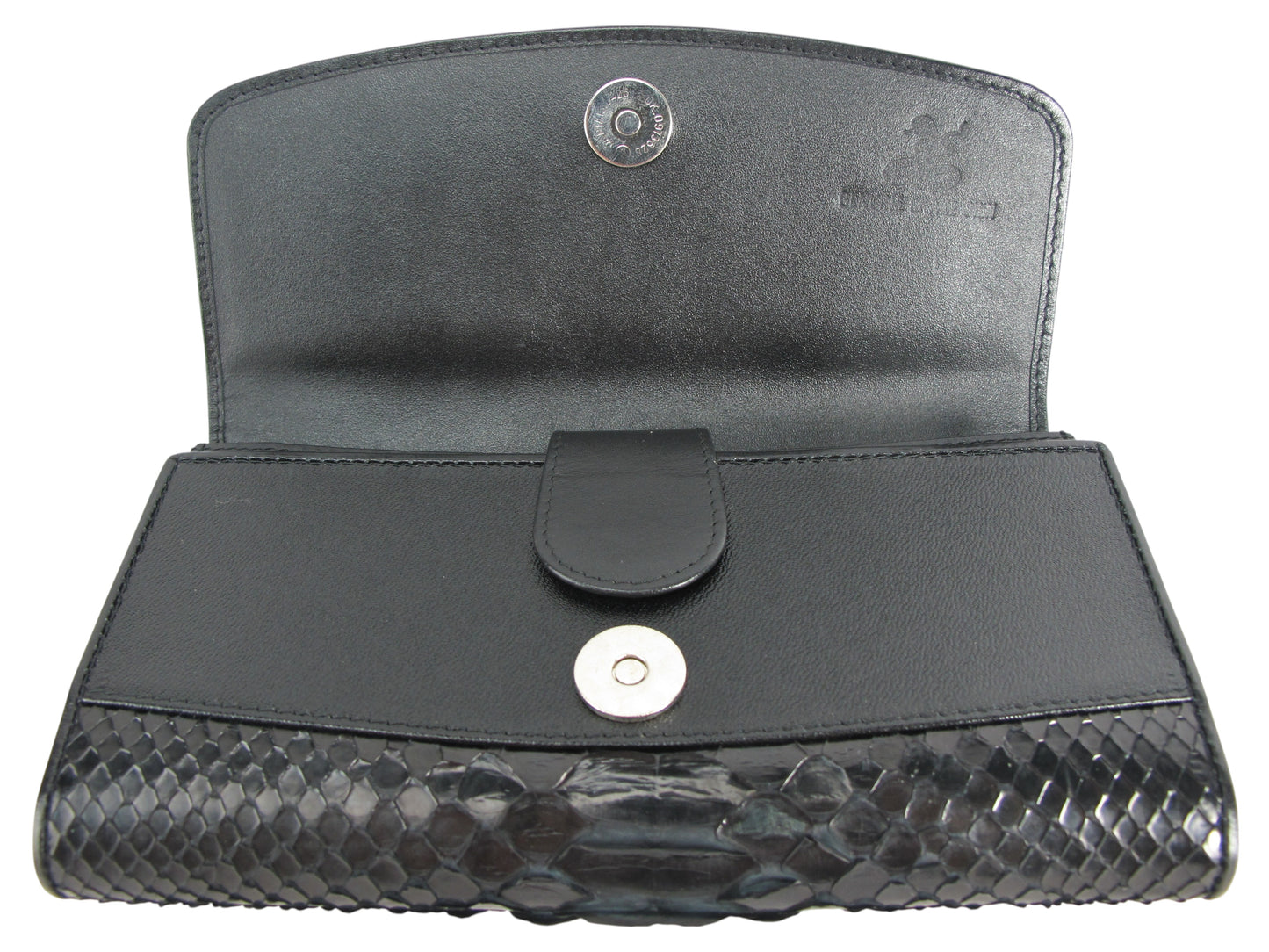 Genuine Python Snake Belly Skin Leather Women's Trifold Clutch Wallet Purse