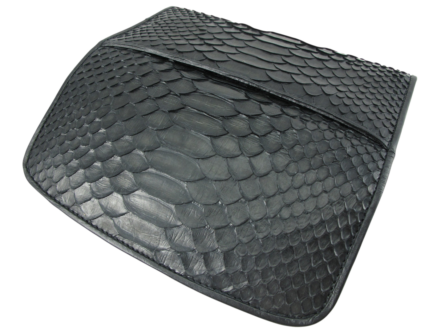 Genuine Python Snake Belly Skin Leather Women's Trifold Clutch Wallet Purse