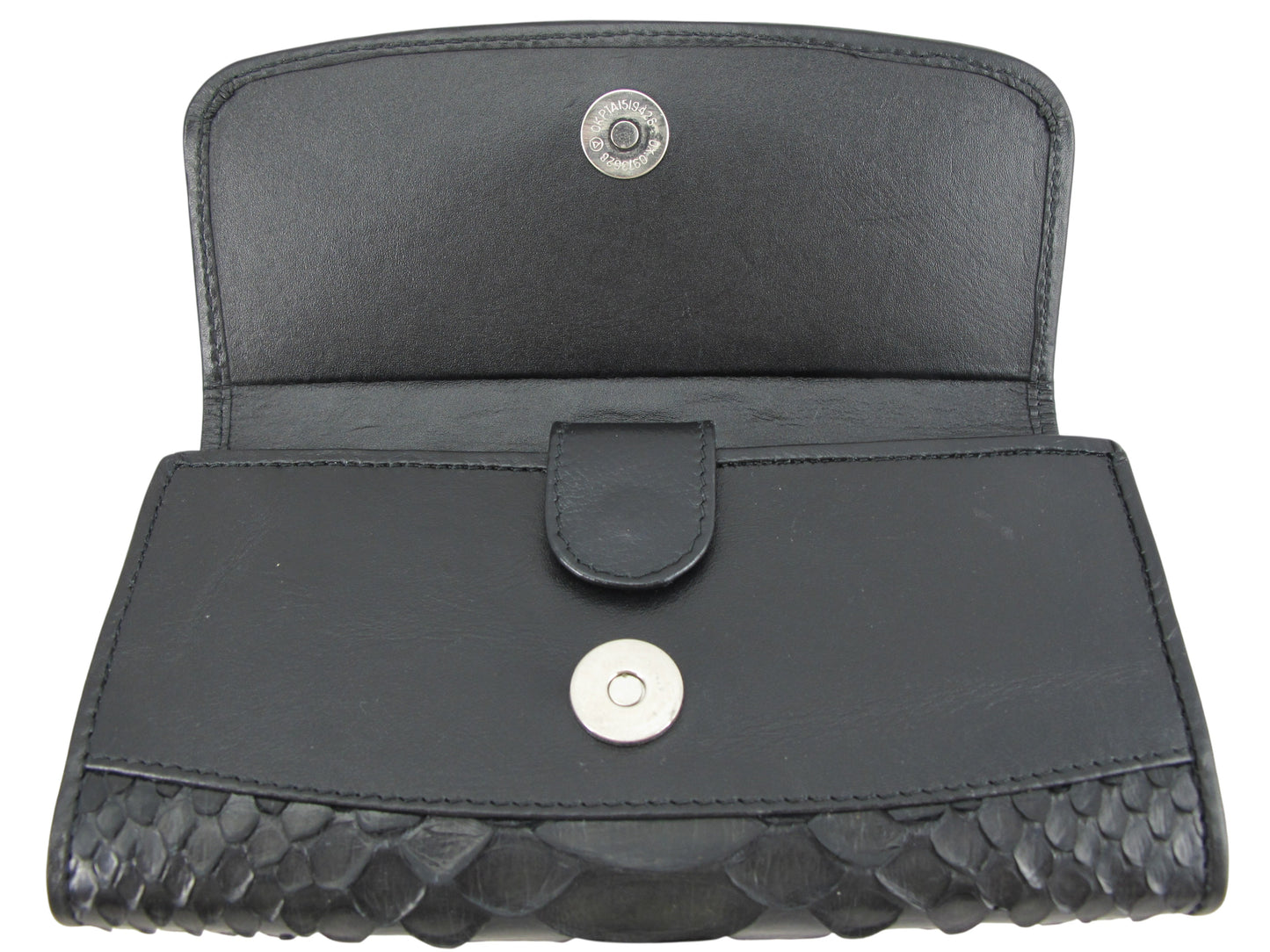 Genuine Python Snake Belly Skin Leather Women's Trifold Clutch Wallet Purse