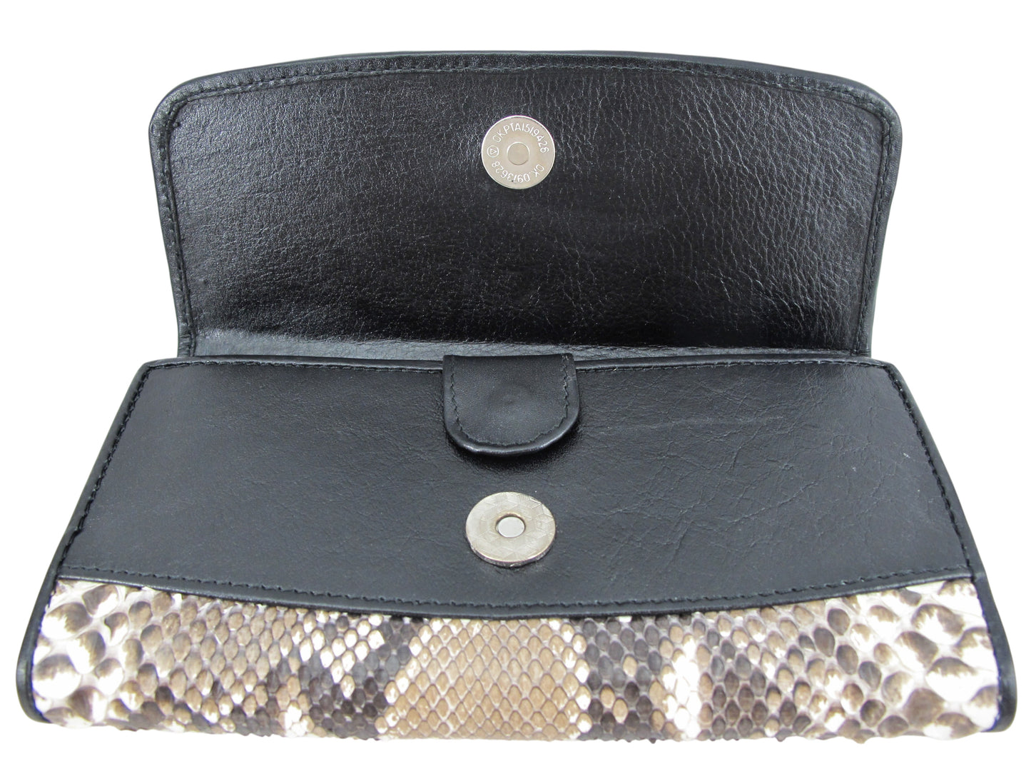 Genuine Reticulated Python Snake Skin Leather Women's Trifold Clutch Wallet Purse