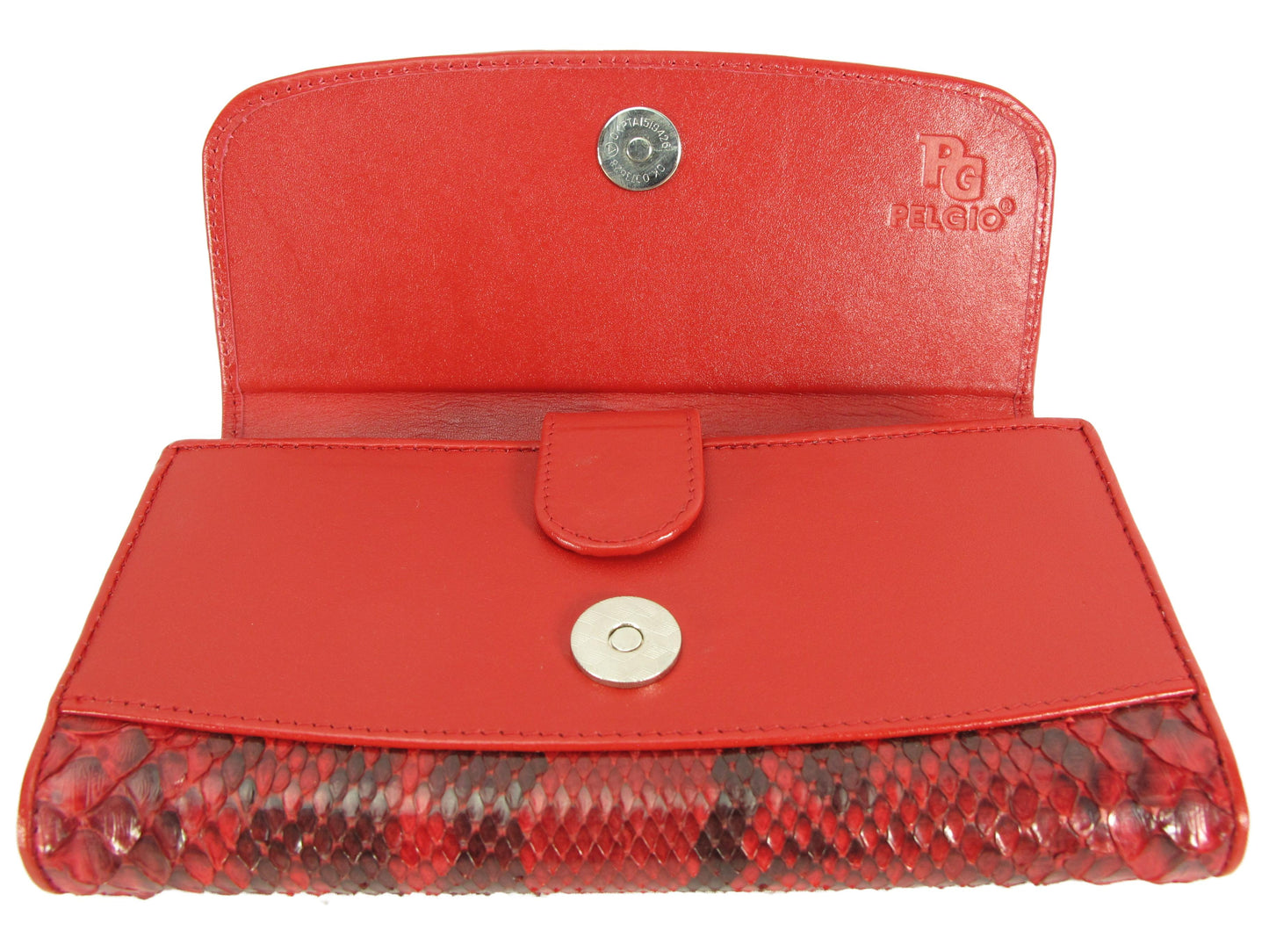 Genuine Reticulated Python Snake Skin Leather Women's Trifold Clutch Wallet Purse