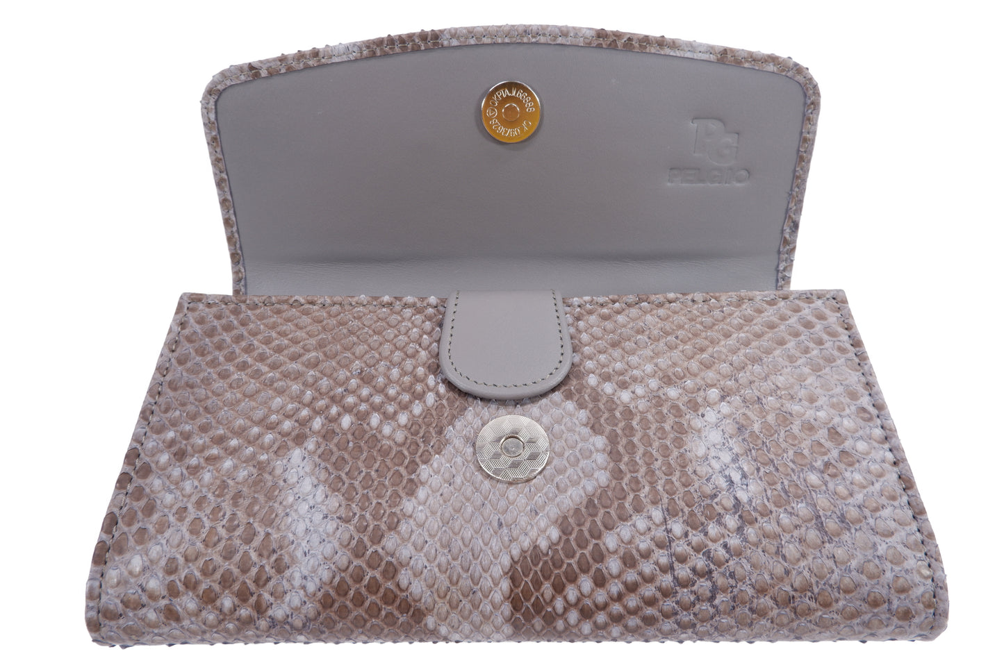 Genuine Reticulated Python Snake Skin Leather Women's Trifold Clutch Wallet Purse