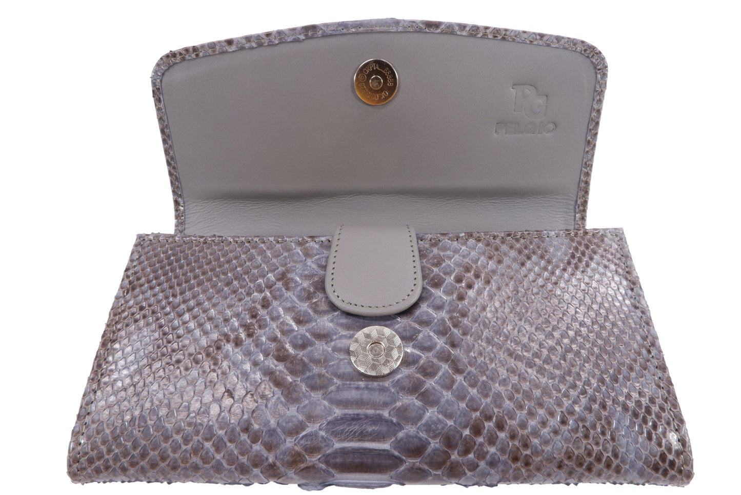Genuine Python Snake Belly Skin Leather Women's Trifold Clutch Wallet Purse
