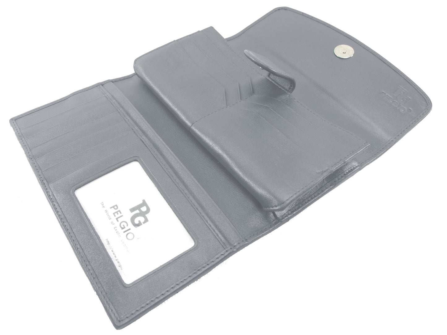 Genuine Python Snake Belly Skin Leather Women's Trifold Clutch Wallet Purse