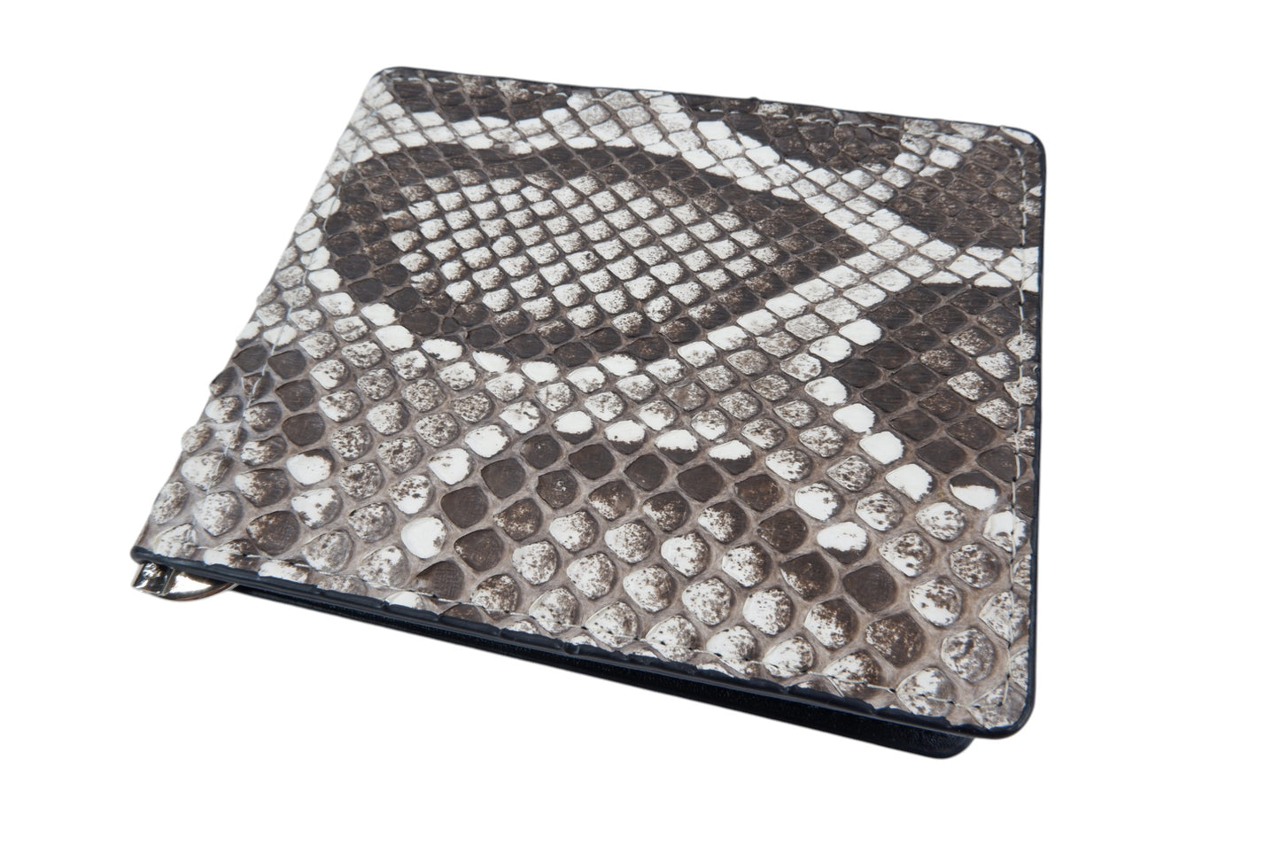 Genuine Burmese Python Skin Leather Money Clip Slim Bifold Men's Wallet